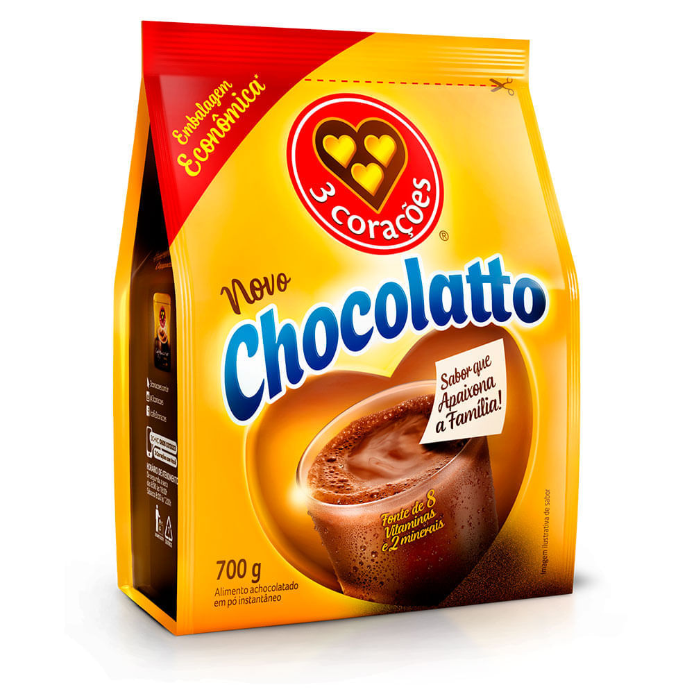 【ボトムカット】 Chocolate X RC 3芽あり Achocolatado Chocolatto 3 Corações Refil Pacote 700g