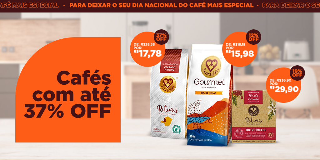 Dia Nacional do Café - Cafés ate 37% OFF