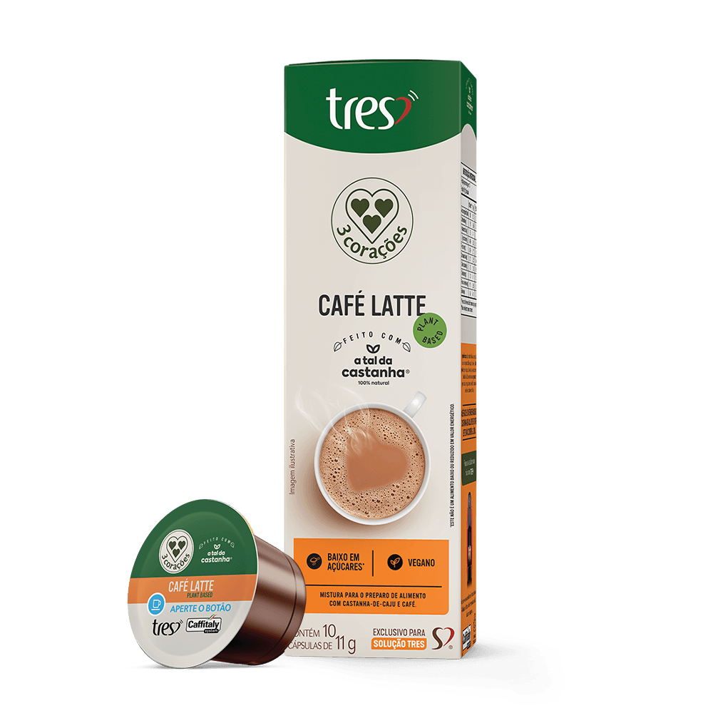 Cápsula de Café Latte Vegetal TRÊS® | Café Vegano | Mercafé