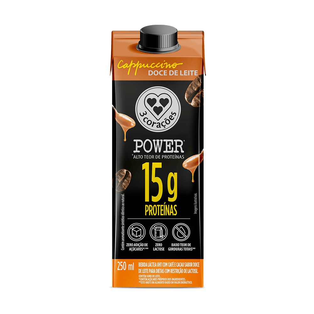 Cappuccino Pronto Doce de Leite Power 3 Corações 250ML